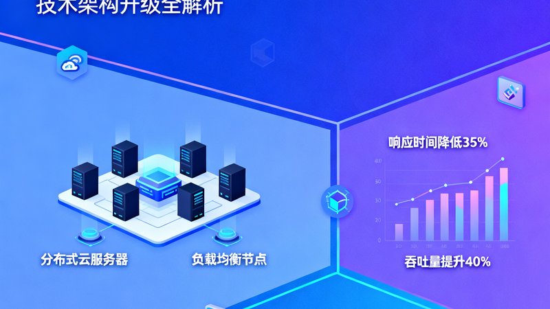 博客文章封面图，关于人人体育技术架构升级的文章，展示了新服务器部署方案和性能优化成果