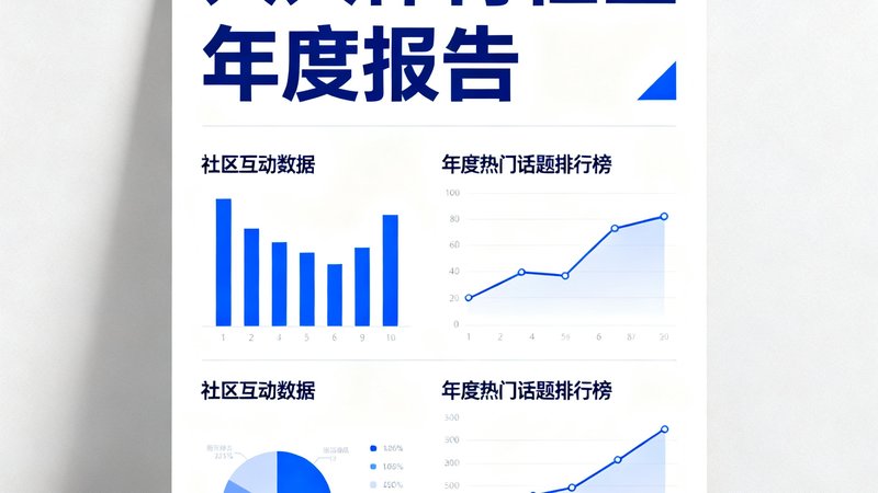 博客文章封面图，人人体育社区年度报告发布，总结了社区互动数据和年度热门话题排行榜